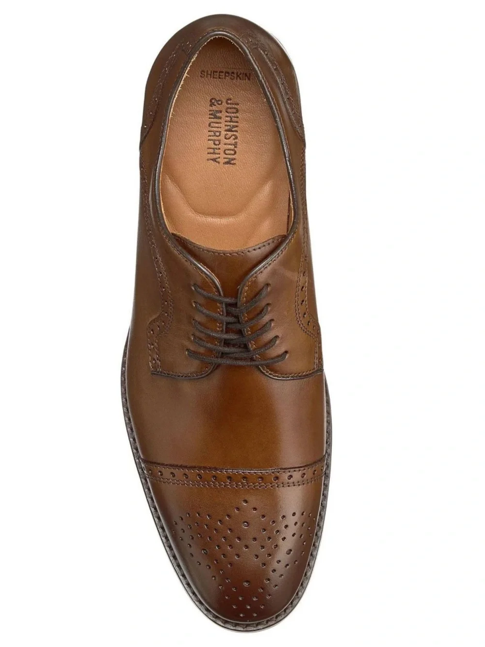 JOHNSTON & MURPHY Men's Halford Leather Cap Toe Lace Up Oxford Shoe--EUC--8.5